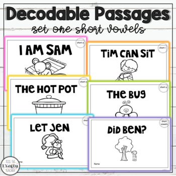 Preview of CVC Decodable Readers for Kindergarten, Short Vowel Decodable Books