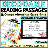 CVC Reading Passages and Comprehension Question Worksheets