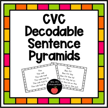 Preview of CVC Decodable Sentence Pyramids for Reading Fluency