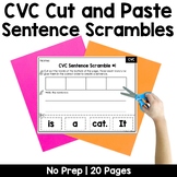 CVC Decodable Sentence Scrambles Cut and Paste