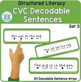 CVC Decodable Sentence Flashcards - Short e