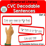 CVC Decodable Sentence Flashcards - Short o 