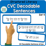 CVC Decodable Sentence Flashcards - Short u