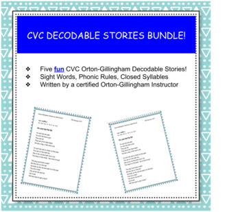 Preview of CVC Decodable Stories Bundle