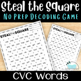 CVC Decoding Practice Game - Steal the Square - Real and N