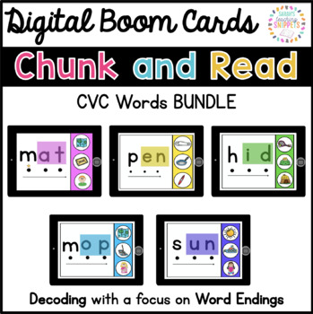 Preview of CVC Decoding with Word Families: Digital Boom Card BUNDLE