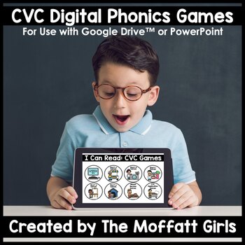 Preview of CVC Digital Phonics Games Google Classroom DISTANCE LEARNING