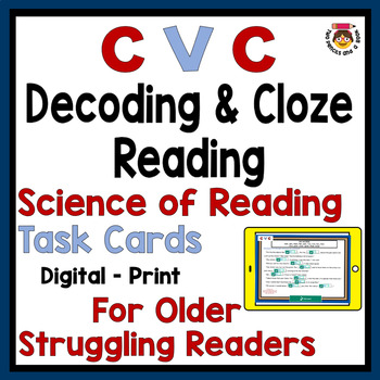 Preview of CVC Digital/Print Quick Study for Older Students Science of Reading CCSS Aligned