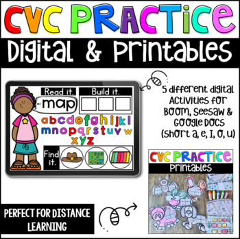 Preview of CVC Digital and Printable Activities for Distance Learning