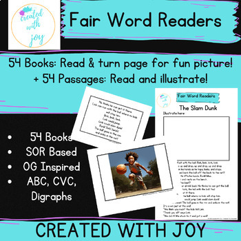 Preview of CVC, Digraph Science Of Reading Decodable Books, Texts 8-53 Fair Word Readers