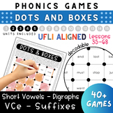 CVC, Digraphs,  VCe Phonics Games! Dots & Boxes! Decodable