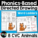 CVC Directed Drawing | Phonics Based Coloring Pages | Deco