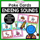 Ending Sounds | Poke Cards | Self-Checking Task Cards