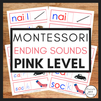 Preview of  [Pink Level] Montessori Language - Ending Sound Cards 