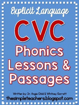 Preview of CVC Explicit Phonics Lessons and Decodable Passages