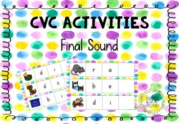 Preview of CVC Final Sounds Literacy Station