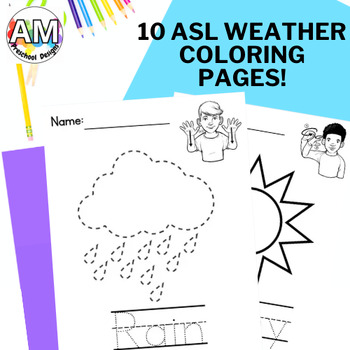 Preview of American Sign Language (ASL) Weather Tracing Pages Freebie
