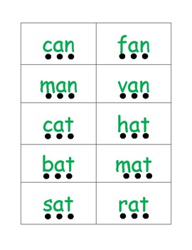 Preview of CVC Flashcards with Dots for Segmenting