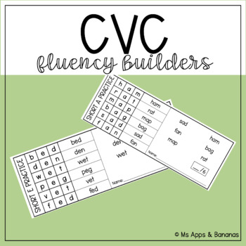 CVC Fluency Builders by Ms Apps and Bananas | TPT
