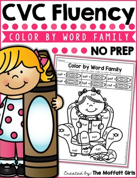 Preview of CVC Fluency: Color by Word Family