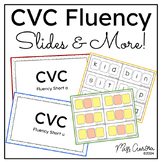 CVC Fluency Slideshows, Phonics Instruction, Phonemic Awar