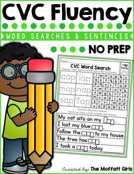 Preview of CVC Fluency: Word Searches and Sentences