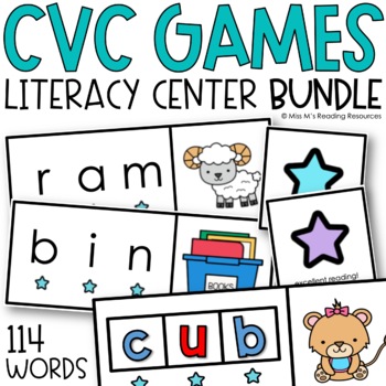 CVC Literacy Centers Bundle by Miss M's Reading Resources | TpT