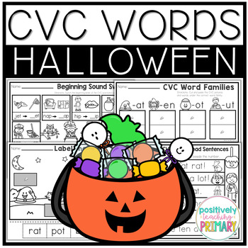 Preview of Halloween CVC Words Worksheets