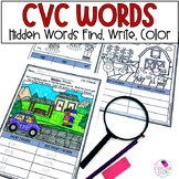CVC Words - Phonics Worksheets - Word Sorts - Hidden Words
