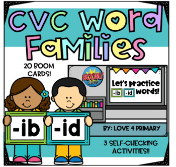 CVC -IB & -ID Word Family l Boom Cards l Distance Learning by Love 4 ...