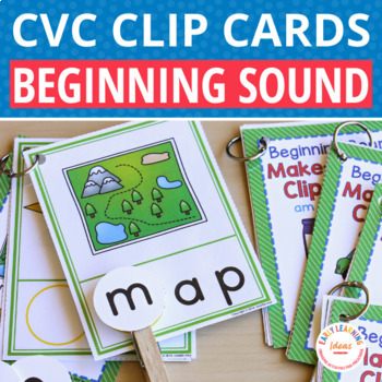Preview of Beginning Sounds Activities with CVC Word Families  - Onset & Rime Clip Cards