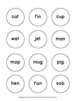 CVC Match and Cover PreK Phonics Activity by TheGenFem | TPT