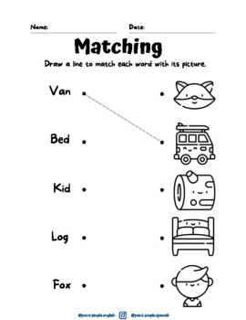 Preview of CVC Matching Words and Pictures Worksheets