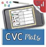 CVC Mats - Literacy Center - Read - Trace - Build Words
