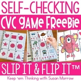 CVC, Medial Vowel Sounds FREE Self Checking Game - Slip It