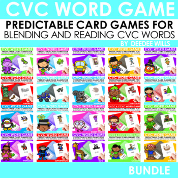 Preview of CVC Word Card Games Blending and Reading Fluency Centers & Intervention