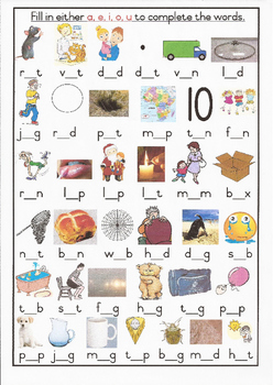 CVC Middle Sound Colour Worksheet 2 Grade 1 by ...