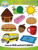 CVC Middle U Words Clipart {Zip-A-Dee-Doo-Dah Designs}