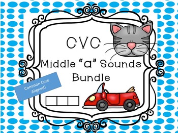 Preview of CVC Middle a  Fluency Practice Bundle Print and Go!