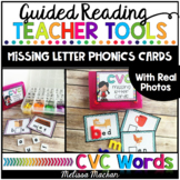 CVC Missing Letter Phonics Cards with REAL Photos {Guided 