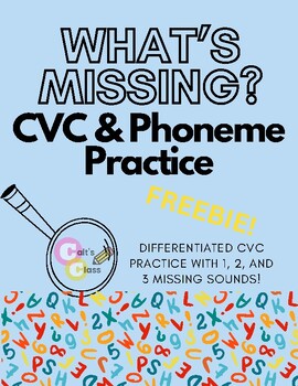Preview of CVC & Missing Phoneme Freebie ~ Science of Reading ~