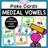 Medial Sounds | Missing Vowel Poke Cards | Self-Checking T