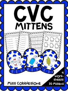 Preview of CVC Mittens - January / Winter Word Work ELA Center Activity