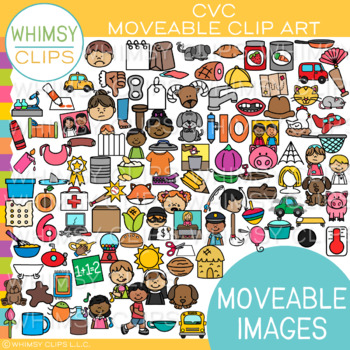 Preview of CVC Moveable Clip Art {MOVEABLE IMAGES}