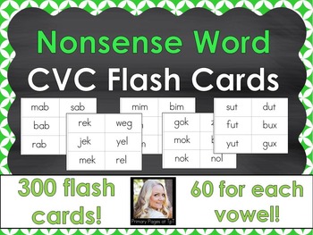 Preview of CVC Nonsense Word Fluency Flash Cards