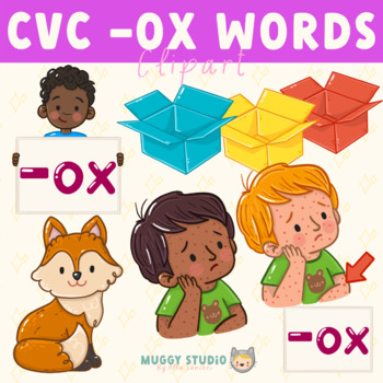 CVC -OX Word Family Clipart by Muggy Studio | TPT