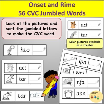 cvc word jumble teaching resources teachers pay teachers