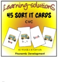 CVC - PHONEMIC DEVELOPMENT - 45 SORT IT CARDS + Games + Posters