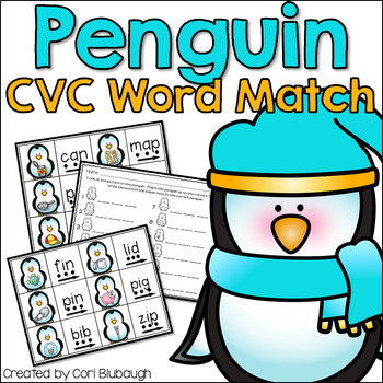Preview of CVC Penguin Word Match-Up