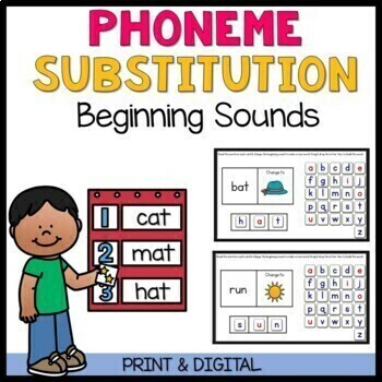 Preview of CVC Phoneme Substitution - Beginning Sounds - PRINT & DIGITAL